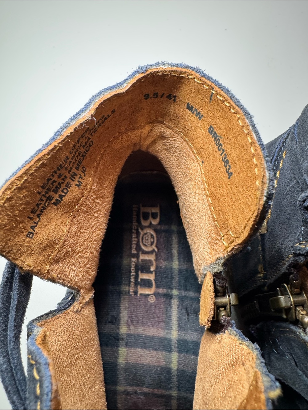 Børn Tarkiln Indigo Blue Suede Ankle Booties Side Zip Size 9.5 M / 41 EU - Picture 8 of 10